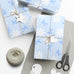 Gift Wrap, Blue Bows and White Daisies, Wrapping Paper Roll, Birthday Wrap, Floral Gift Paper, Packaging Supplies, Christmas Gift Wrapping,