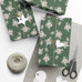 Wrapping Paper Set - Green Floral Design