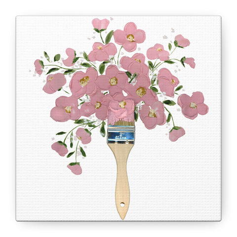 Floral Paintbrush Canvas Art - Whimsical Home Décor