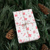 Wrapping Papers, Christmas Gift Wrap with Pink Santa, Bows and Candy Canes, Holiday Wrapping Sheets, Festive Xmas Wrap, Cute Packaging Paper