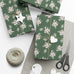 Wrapping Paper Set - Green Floral Design