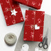 Wrapping Paper - Red Santa's and Pink Bows Design