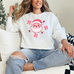 Pink Santa Unisex Sweatshirt, Christmas Jumper, Holiday Gift, Cozy Winter Pullover, Festive Sweater, Santa and bows sweatshirt