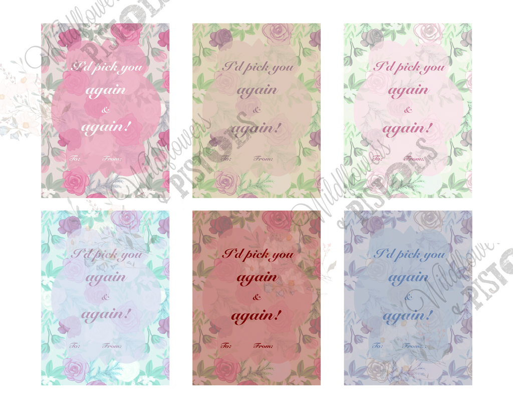 Floral Valentine’s Cards (Digital Download)