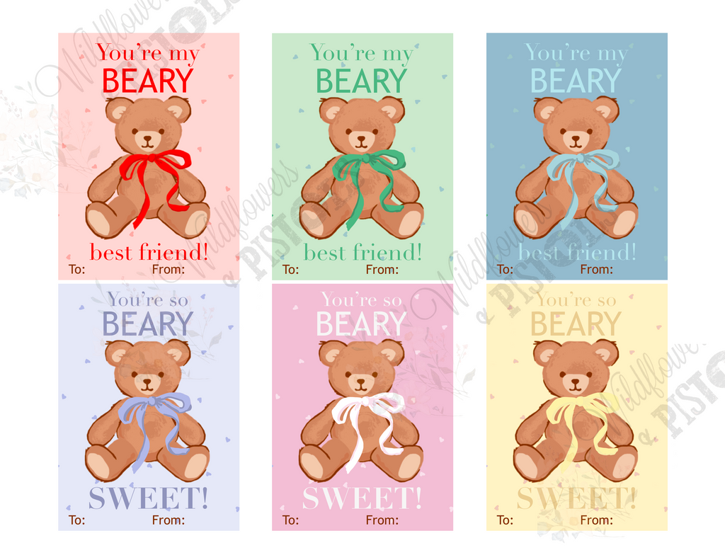 Teddy Bear Valentine’s Cards (Digital Download)