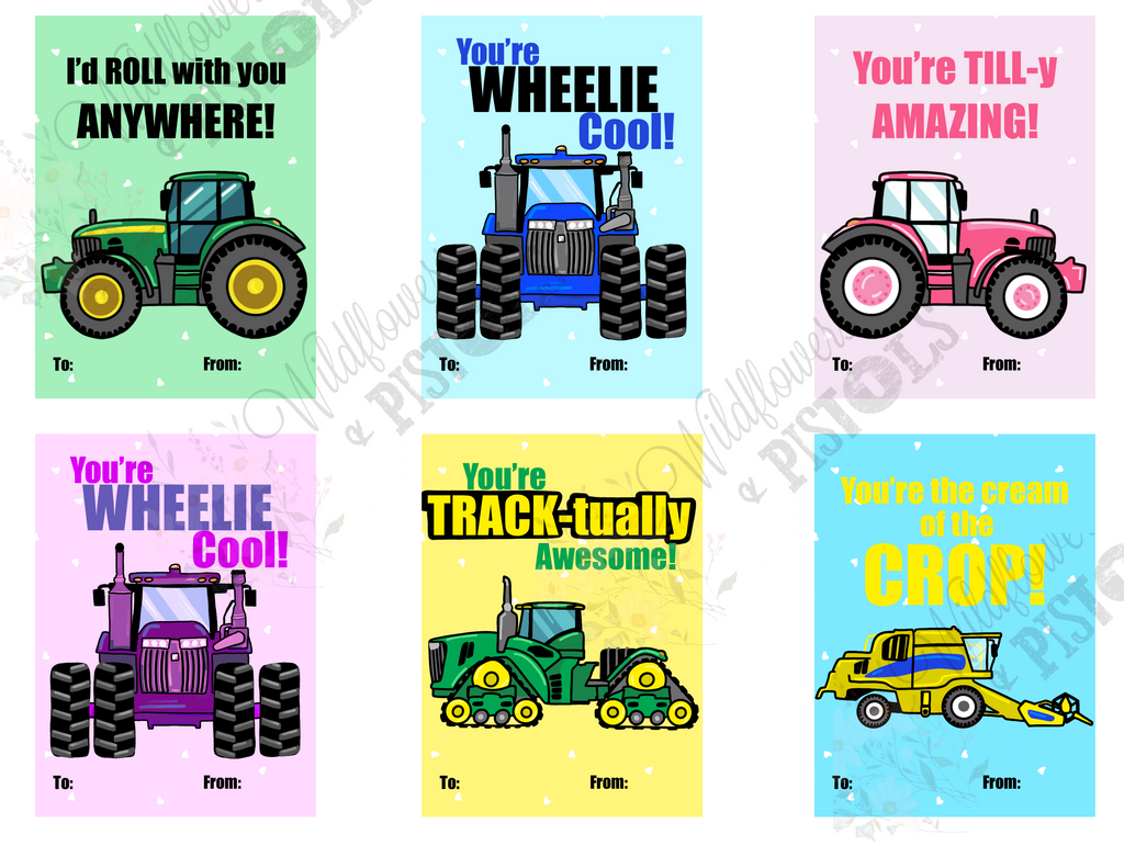 Tractor Valentine’s Cards (Digital Download)