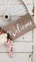 White 'Welcome' Wreath Sign