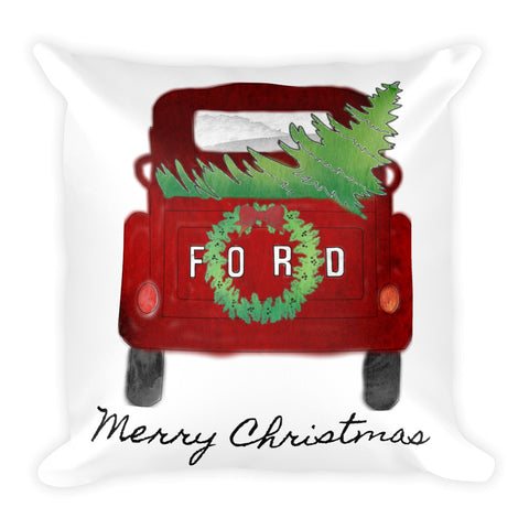 Vintage Truck Christmas Pillow